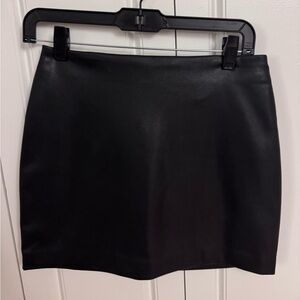H&M Classic Black Leather Skirt